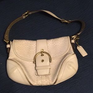 COACH Signature Mini Cs purse, cream & gold